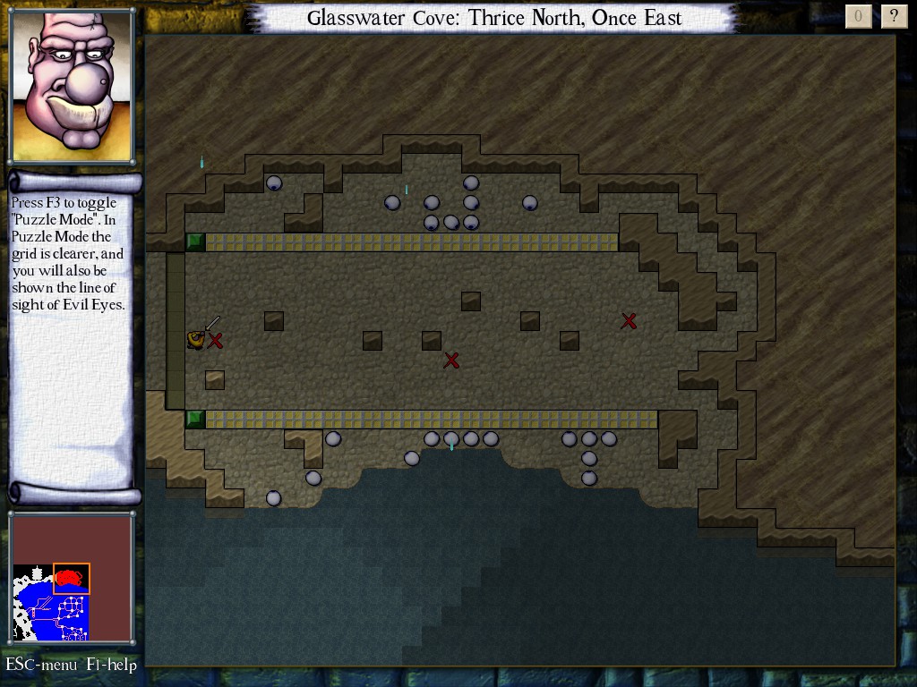 This custom hold starts as more or less a tutorial, but will rapidly grow in complexity. A puzzle room with Evil Eyes and two curious switches.
