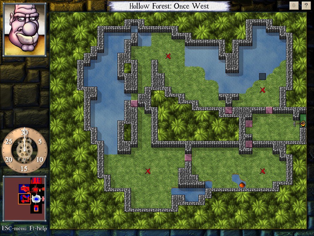 Beware of puzzle rooms bearing suspiciously few moving parts. A suspiciously sparse puzzle room with just one enemy.