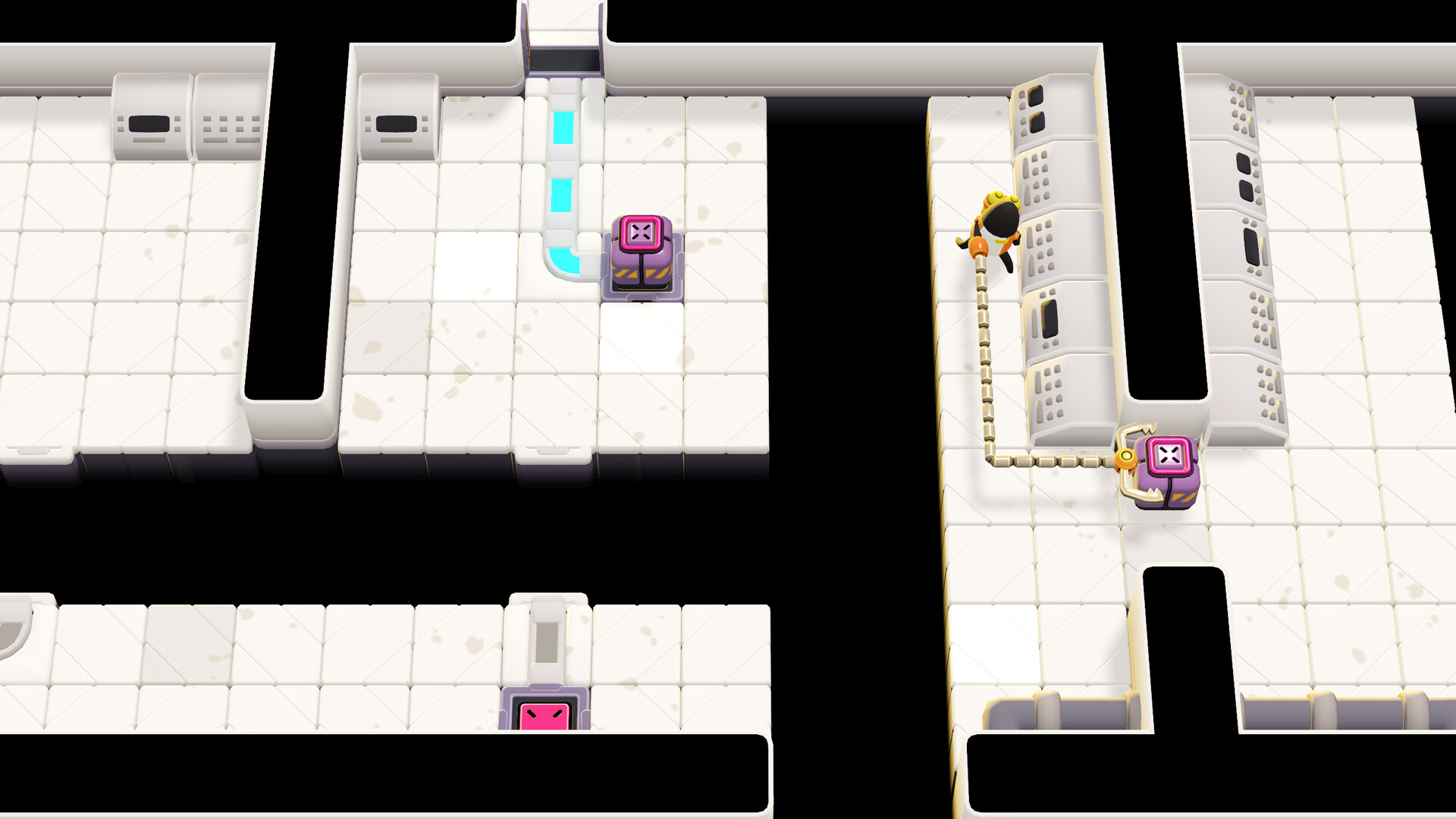 File photo from the Steam page. It's not an expansive game, but maybe it's bigger than you think. A block-pushing game with a suspicious bendy mechanical arm.