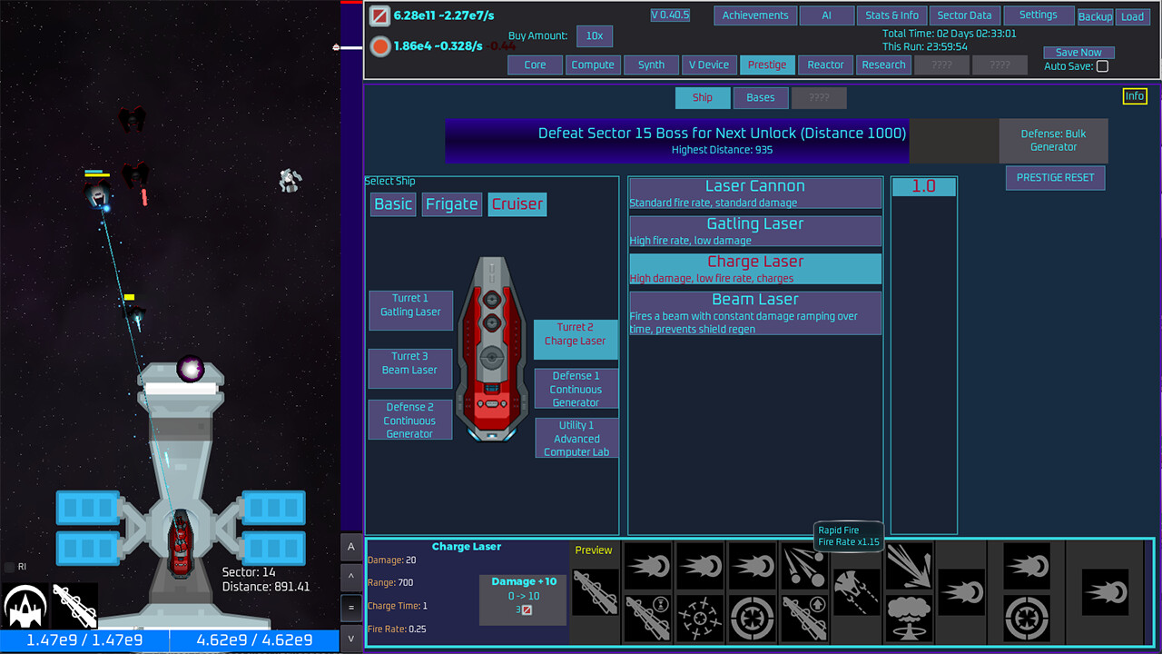 (File photo from Steam page) This idler is also mostly menus, with a little spaceship fighting on the side.